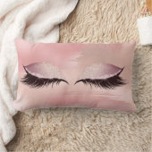 アイラッシュグリッターグラムメイクアップ赤面ストークスグラム ランバークッション (ブランケット)