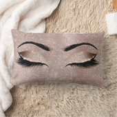 アイラッシュグリッターブラックグラムメイクバラセイン ランバークッション (ブランケット)