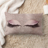 アイラッシュグリッターブラックグラムメイク赤面セイン ランバークッション (ブランケット)