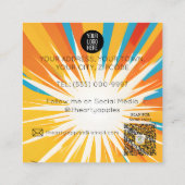 アイラッシュサロンポップ・アートのレトロアートレディーウーワ スクエア名刺 (裏面)