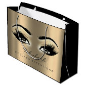 アイラッシュセピア金ゴールドメイクアップグリッター美しい化粧料 ラージペーパーバッグ (裏面アングル)