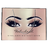 アイラッシュバラピンクメイクアップグリッター美しい化粧料 ラージペーパーバッグ (裏面)