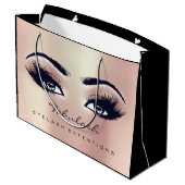 アイラッシュバラピンクメイクアップグリッター美しい化粧料 ラージペーパーバッグ (裏面アングル)