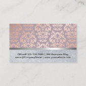 アイラッシュバラ金ゴールドダマスクパターン |グリッター 名刺 (裏面)