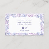 アイラッシュメイクアップアーティストラベンダーフローラ美しいサロン 名刺 (裏面)