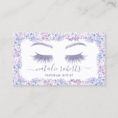 アイラッシュメイクアップアーティストラベンダーフローラ美しいサロン 名刺 (正面)