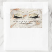 アイラッシュメイクアップRSVPコーラルマーブルバラグレーグリッター 長方形シール (バッグ)