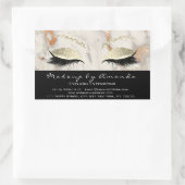 アイラッシュメイクアップRSVPコーラルマーブルバラ金ゴールドグリッター 長方形シール (バッグ)