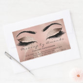 アイラッシュメイクアップRSVP美しいスインバラ金ゴールドグリッター 長方形シール (封筒)