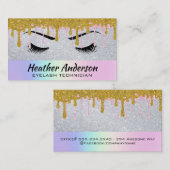アイラッシュ |グリッター滴 |メイクアップアーティスト 名刺 (正面/裏面)