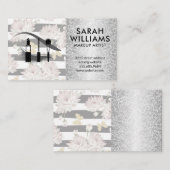 アイラッシュ |花柄の蝶 |テクスチャ 名刺 (正面/裏面)