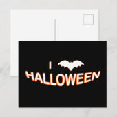 アイラハロウィーン(こうもり)オレンジホワイト ポストカード (正面/裏面)