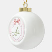 アイラパーソナライズされたベビーガール子供部屋ボウ&ギンガム セラミックボールオーナメント (右)