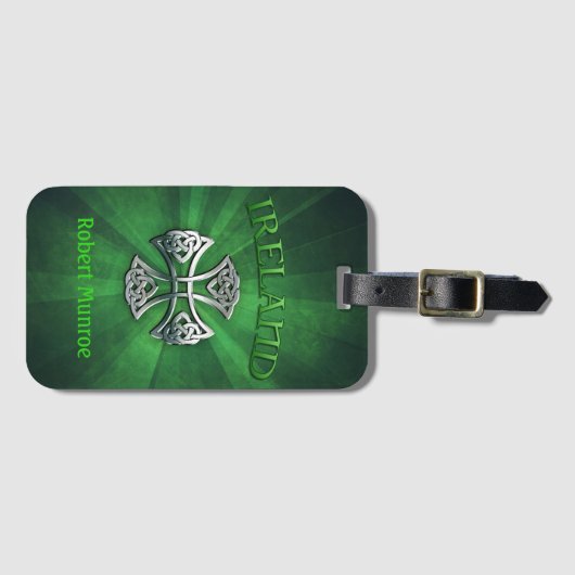 アイラパーソナライズされたンドケルト十字 ラゲッジタグ (正面横)