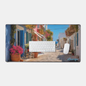 アイラパーソナライズされたン地中海の通りデスクマット デスクマット (キーボード&マウス)