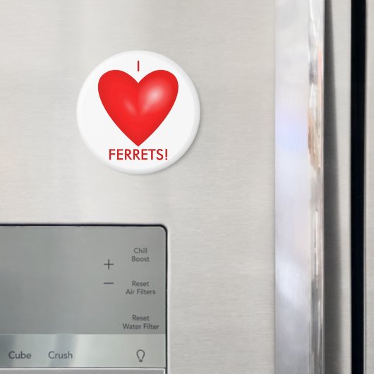 アイラフェレットと赤いハート マグネット (インサイチュ (冷蔵庫))