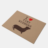 アイラブおもしろいタイニーナーダックスフントドッグ ドアマット (アングル)