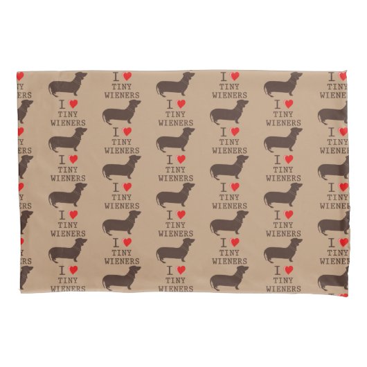 アイラブおもしろいタイニーナーダックスフント 枕カバー (正面)