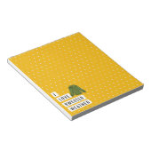 アイラブお洒落セーターウェザー水玉模様金ゴールド ノートパッド (アングル)