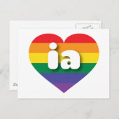 アイラブアイオワレインボーハート ポストカード (正面/裏面)