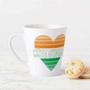 アイラブアイボリーコーストコートコートコートコートジボワールハート カフェラテマグ