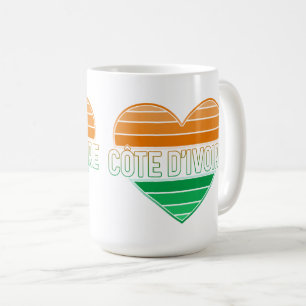 アイラブアイボリーコーストコートコートコートコートジボワールハート コーヒーマグカップ