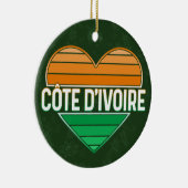 アイラブアイボリーコーストコートコートコートコートジボワールハート セラミックオーナメント (右)
