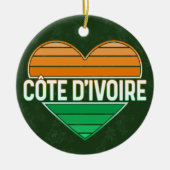 アイラブアイボリーコーストコートコートコートコートジボワールハート セラミックオーナメント (正面)