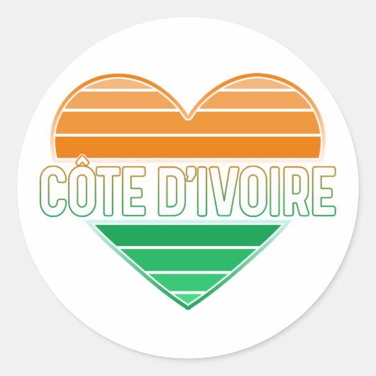 アイラブアイボリーコーストコートコートコートコートジボワールハート ラウンドシール (正面)