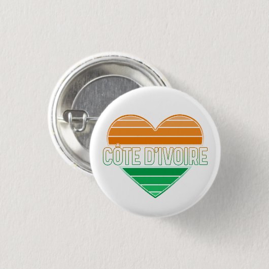 アイラブアイボリーコーストコートコートコートコートジボワールハート 缶バッジ (正面&裏面)