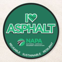 アイラブアスファルトバー-スタイル紙コースター ラウンドペーパーコースター
