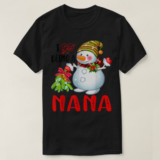アイラブアナナクリスマス雪だるまスカーフクリスマスL Tシャツ (デザイン正面)