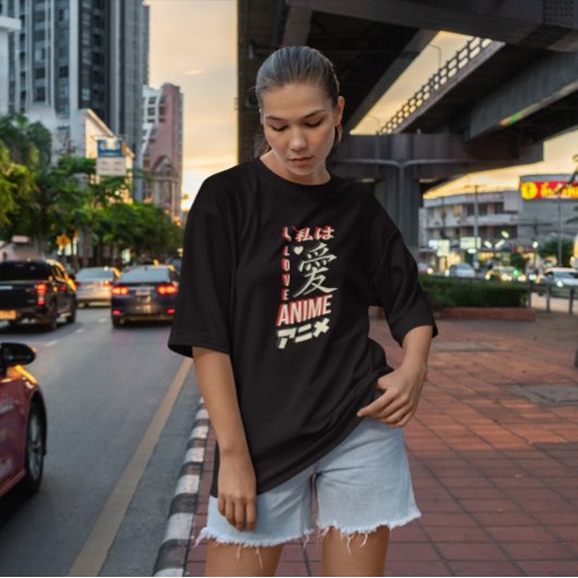 アイラブアニメレタリング Tシャツ