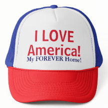 アイラブアメリカ赤白青帽子