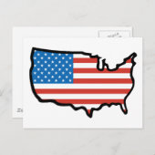 アイラブアメリカ – 統一された州国旗 ポストカード (正面/裏面)