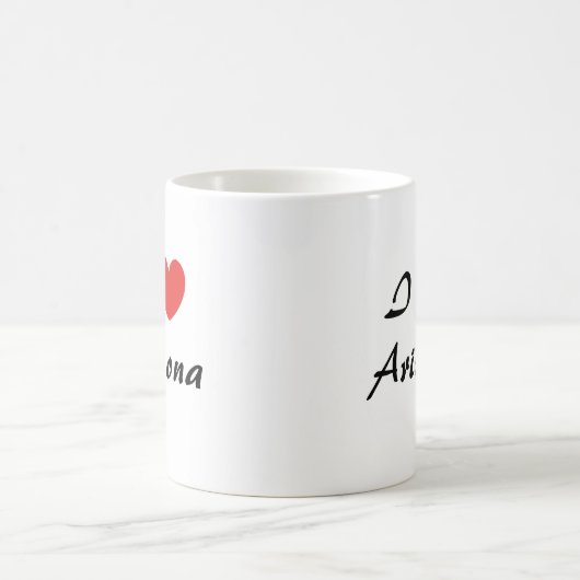 アイラブアリゾナハートタイポグラフィコーヒーマグ コーヒーマグカップ (中央)