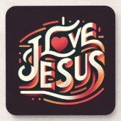 アイラブイエズスレトロクリスチャン コースター (正面)