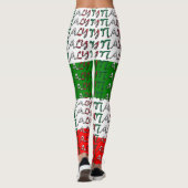 アイラブイタリアイタリアンフラッグカラータイポグラフィおもしろい レギンス (裏面)