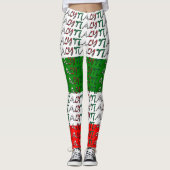 アイラブイタリアイタリアンフラッグカラータイポグラフィおもしろい レギンス (正面)