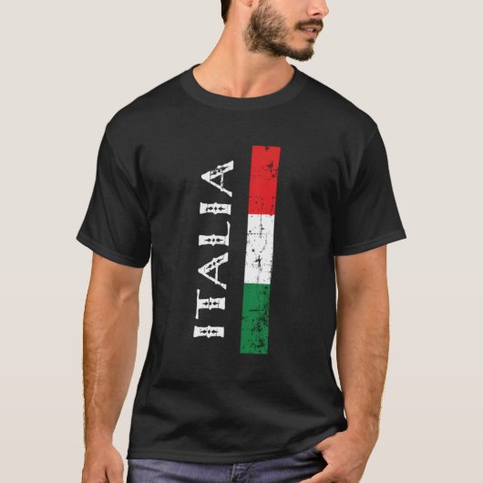 アイラブイタリア国旗のイタリアン伝統 Tシャツ (正面)