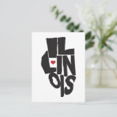 アイラブイリノイ州マップアート ポストカード (スタンド正面)