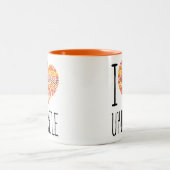 アイラブウクレレオレンジマンダラハート ツートーンマグカップ (中央)