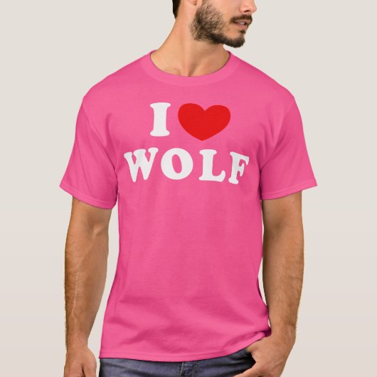 アイラブウルフIハートウルフ Tシャツ (正面)