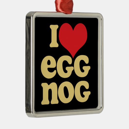 アイラブエッグノグスクエアメタルホリデーオーナメント メタルオーナメント (右)