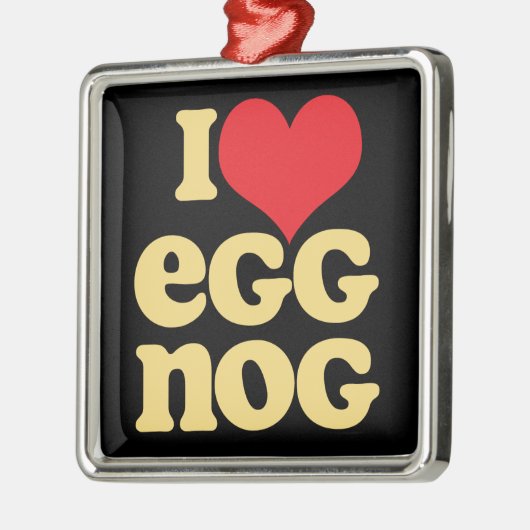 アイラブエッグノグスクエアメタルホリデーオーナメント メタルオーナメント (左)