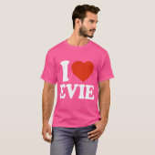 アイラブエビーIハートエビー赤いハートバレンタイン Tシャツ (正面フル)