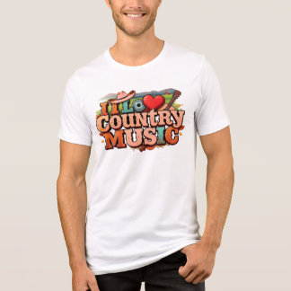 アイラブカントリーミュージック – レトロウェスタンスタイルデザイン トライブレンドＴシャツ