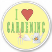 アイラブガーデニング図解入りの、写真付きの文字ビニル シール (正面)