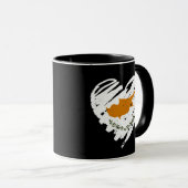 アイラブキプロス – キプロス国旗のハート マグカップ (正面右)