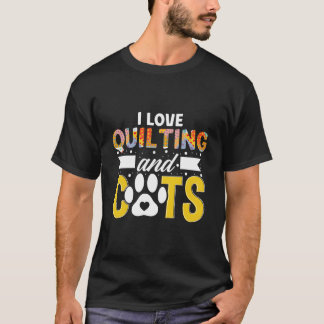 アイラブキルティングとキャッツキルター編み物の水夫 Tシャツ